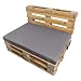 Produktbild Trend-Style Polsterauflage, Paletten-Sitzkissen, 2 Teile, zusammenklappbar in 6 Farben zur Auswahl, Top Qualität, kein schnelles Durchsitzen! Stärke 10 cm, Größe 80x120 cm - Made in Germany (Grau)