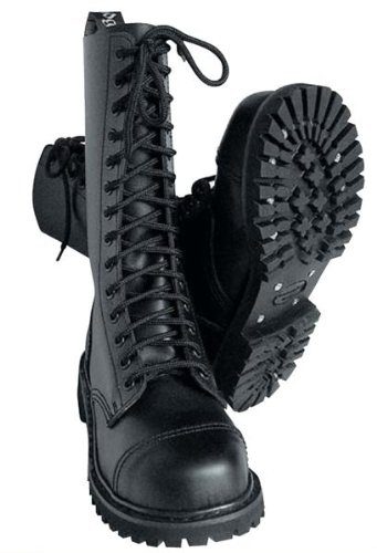 14-Loch Springerstiefel Ranger Stiefel schwarz mit Stahlkappe - Größe 40