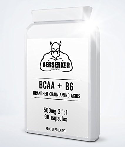 BERSERKER BCAA 500mg 2:1:1 +B6 +ALA +Black Pepper 90 Capsules | Free UK Delivery | Branched Chain Amino Acids enforced with Vitamin B6, Alpha Lipoic Acid and Black Pepper