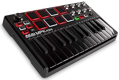 Akai Professional Mpk Mini MkII LE Black - Clavier Maître MIDI/USB 25 Touches Sensibles à la Vélocité avec 8 Pads et Joystick 4 Voies + VIP 3 et Pack de Logiciels Inclus
