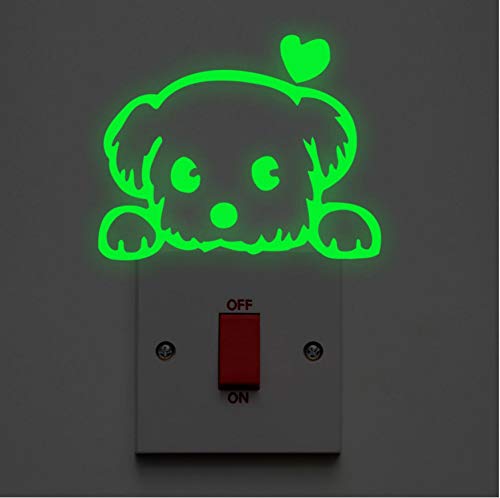 Preisvergleich Produktbild AZLIXLH Wandaufkleber Schöne Fluoreszenz Hund Schalttafel Aufkleber Leuchtende Wandaufkleber Schlafzimmer Wohnzimmer kinderzimmer Glow in Dark Vinyl DIY Aufkleber