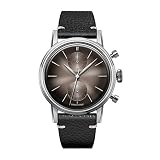 Undone Urban Mystique Eclipse Hybrid Chronograph Quarz Mechanische Edelstahl Grau Leder Schwarz Herren Uhr
