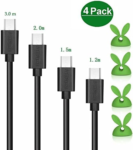 URANT Micro USB Charging Cables, [4 Pack] Charger Cable Phone Charger Date Cable Durable Charging Cable Cord Powerline (1.2m* 1/ 1.5m* 1/ 2m* 1/ 3m*1) High Speed for Samsung,LG, Sony,Xiaomi,Huawei,Tablet Extension Cable Quick Charger