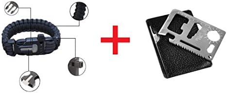 CAMPINGWISE ® SURVIVAL PARACORD BRACELET WITH 4 FUNCTIONS .... AND ..... SURVIVAL CARD MULTI-TOOL!