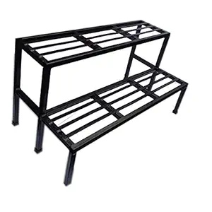 A-One Steels Iron 2 Step Garden Plant Stand, Black, Standard, 32x18x19 Inch