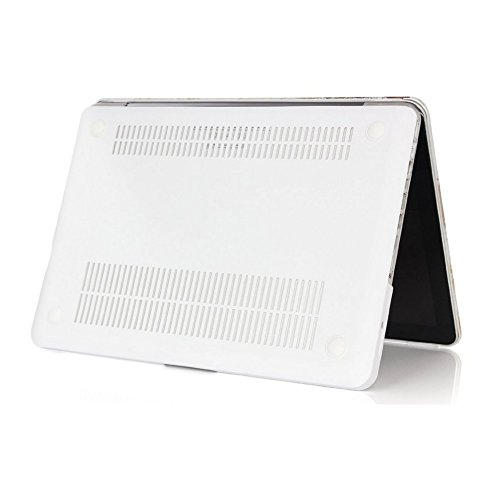 Ac.y.c Gold Mamormuster Mattiertes gummibeschichtetes Hard Case Schalen [Für MacBook Air 13 Zoll: A1369/A1466]+Tastatur Haut (Gold) - 4