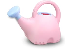 LOYUYU 1.5L Réservoir d'eau en Plastique Petite Plante De Jardin Intérieure Et Extérieure Mignonne, Réservoir d'eau pour avec Pommeau De Douche Éléphant: Corps Rose tête Bleue