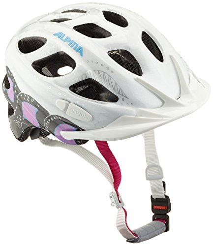 Alpina Unisex - Kinder Fahrradhelm Rocky, white-pink-titanium, 52-57, A9629.1.21