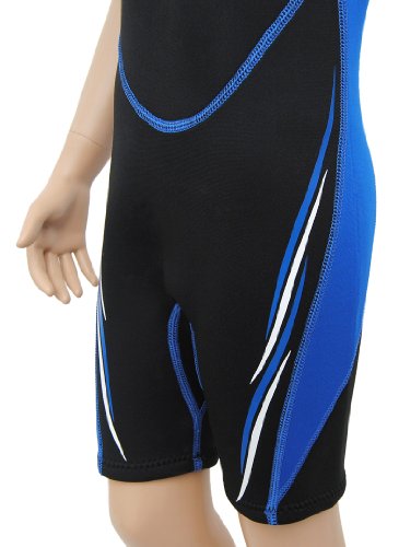Kinder Neopren Shorty Größe 104 bis 164 Neoprenanzug in Schwarz Blau - 6