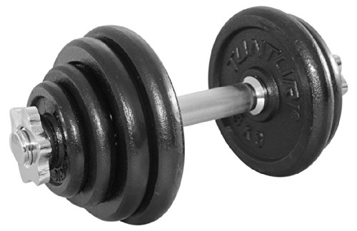 Tunturi Weight Set Mancuernas con 1 Barra Ajustable, Unisex Adulto, Negro, 15 kg