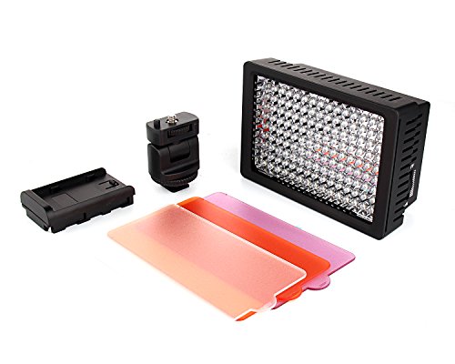 Gran Compra para BoRui HD-160 160 LED de luz de vídeo Lanmp 9.6W
Dimmable Ultra Panel de alta potencia con adaptador de zapata para
Canon, Nikon, Olympus, Pentax DSLR y videocámaras en Amazon