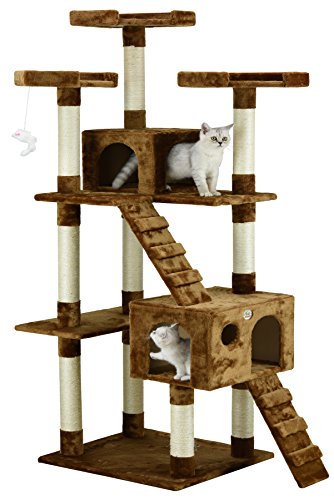 Go Pet Club Brown 72" Cat Tree (30" x 38" x 55", Brown)