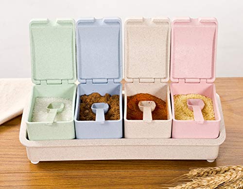 Preisvergleich Produktbild Küchengewürzsalzrüttlergewürzkasten des Gewürzglas-Tiegels stellte kreatives Gewürzgestell ein,Natural