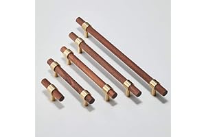 Trä kök skåpknoppar och handtag mässing möbler drag låda byrå skåp garderob dörrhandtag 128 mm 2-pack (2, hål CC 128 mm)