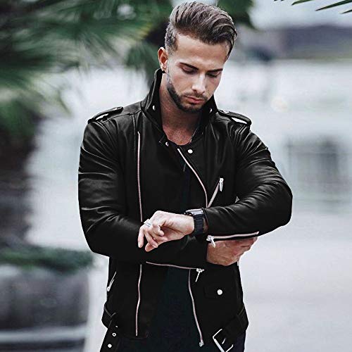 CICIYONER ❤Slim Fit Jacke❤ Männer Mantel❤Streifen Wolljacken ❤Reißverschluss Pilotenjacke ❤Taschen Steppjacke ❤Kurzmantel Trenchcoat S-XXXL
