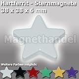 Haftkraft ca. 8 DIN A4 Seiten 5 Stern Magnete - Pinnwandmagnete Sterne Ferrit - weiß