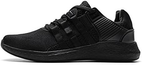 XTIANUK Mens Beathable Running Shoes Mesh Upper Low Top Comfort Cotton Lining Sport Lace Up Sneakers (Black,3.5 UK)