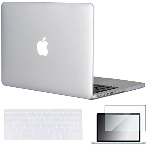 Topideal 3 in 1 – [EU/GB-Tastatur Version] Matte Hart-Schutzhülle für MacBook 13 Pro 33,8 cm (13 Zoll) mit Retina-Display-Modell A1425 / A1502 (ohne CD-ROM-Laufwerk) + Tastaturhülle + Displayschutzfolie