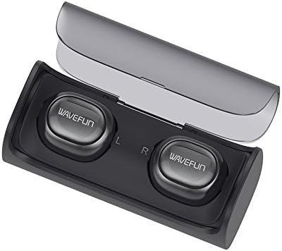 True Wireless Earbuds, WAVEFUN Sweatproof Earphone Dual V4.1 Bluetooth Headphones with Built-in Mic and Charging Case Noise Cancelling Stereo Mini Headset for Apple iPhone 7 iPad Samsung Android IOS