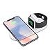 Produktbild Sararoom Watch Ladestation, Ladepad Qi Kabelloses Ladedock Ladegerät Kompatibel für iPhone X/8/8 Plus, Apple Watch Series 2,3 zusammenklappbare Ladeschale 7,5 W/10 W für Samsung Galaxy S9/8 (Weiß)