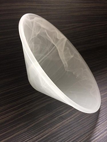 Ersatzglas /Lampenglas/Leuchtenglas/Ersatzglas/Lampe/Leuchten/E27 /Alabasterfarbig/Ersatzschirm/Lampenschirm Höhe 10 cm Fassung E27 Lochöffnung 41 mm Durchmesser unten 24 cm - 3