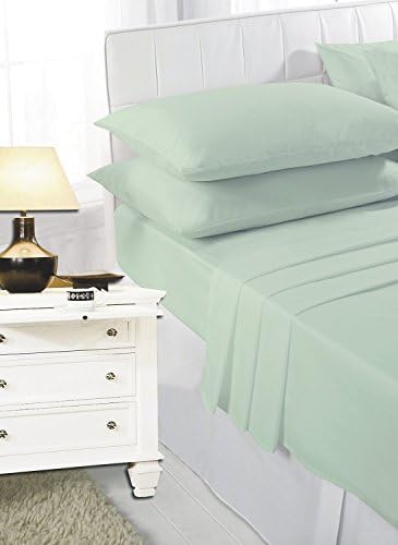 GB Textiles Polycotton Small Double 4 Feet Mint Green Fitted Sheet, 10" inches/25cm Deep