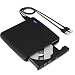 Produktbild Externes Laufwerk, Yokkao USB 2.0 externe Brenner CD DVD-ROM-Brenner für Windows98/ SE/ ME/2000/ XP/ VISTA / Win 7 unterstützt Desktop-PCs, Netbooks und All-in-One-PCs, Ultrabooks - Schwarz