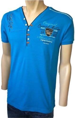 Stylish V-Ausschnitt Sweatshirt V-Neck Shirt in Various Colours -  Blue - Large