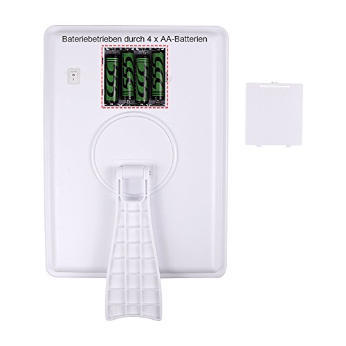 Wawoo® Make-up-Spiegel mit LED Beleuchtung Dimmbar durch Touch-Schalter + 16 LEDs + Ultra-High Definition Falterbar Standspiegel Profi Kosmetikspiegel Schminkspiegel Tischspiegel Batteriebetrieben (weiß) - 6