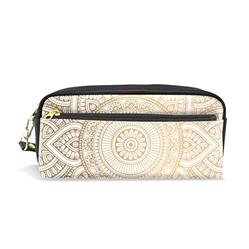 Preisvergleich Produktbild Elegantes Federmäppchen, luxuriös, Mandala-Stil, großes Fassungsvermögen, mit strapazierfähigem Doppelreißverschluss, für Schule, Büro, Kosmetik, Stifte, Schreibwaren, Tasche