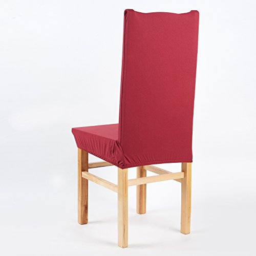 Beddingleer Stuhlbezug, kurz, abnehmbar, waschbar, Bezüge für Esszimmerstuhl, Restaurant, ideal für Hochzeiten, Hotels und Bankette, zusammenfaltbar, 6 Stück Style#4 - 4