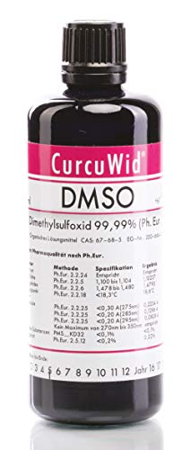 Dimethylsulfoxid DMSO 100ml zum Mega Preis! DMSO in pharmazeutischer Reinheit 99,99% - Ph.Eur. - geprüft nach dem europäischem Arzneibuch - Miron Glasflaschen mit neuem und besseren Tropfer!
