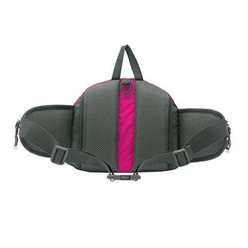 FakeFace® Nylon Wasserdichte Multifunktion-Hüfttasche Gürteltasche Rücksack Schulter Umhängetasche Brustbeutel Bauchtasche mit Flaschenhalter für Gym Camping Wandern Radfahren Reisen Bergsteigen - 4