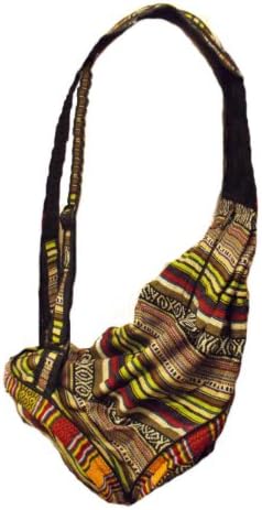 Red and White Patterned Folding Rucksack/Shoulder Bag/Pillow - Fairtrade - Handmade