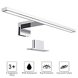 【Elegantes und edles Design】Die schlichte Dailyart Spiegelleuchte besteht aus einer Aluminiumlegierung, ist korrosionsbeständig, hat ein glattes Gehäuse und eine Chromstruktur. Mit der Schutzart IP44 ist es ideal für die Installation in Badezimmern und Schränken geeignet und zeigt immer einen eleganten und edlen Stil.