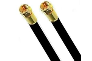 AC-SAT-CORNER Sat Kabel Fritz!Box Cable Vodafone Kabel Kabelanschluss Anschlusskabel Satkabel Koaxkabel TV Kabel Satanschlusskabel Fernsehkabel Full HD 4K 8K UHD 7mm 135dB (3 Meter, Gold Gerade-Gerade Schwarz)