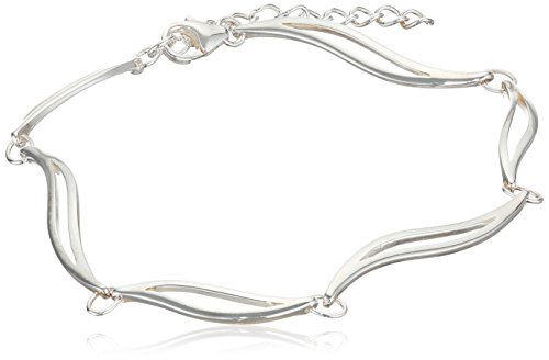 Elements Silver Linked Leaves Sterling Silver Bracelet Length of 17.5 cm + 3 cm Extender