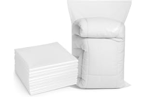 HOME PRO - 50 Custodie Proteggi Coperte Piumoni Trasparenti HD 60+20x110 cm | Buste Sacchi Armadio Antipolvere Spessore 0,020 mm | Salva Piumoni e Capi Invernali