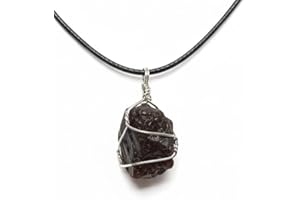 Only faith Colgante de Piedra Cuarzo Blanco Turmanlina Negra En bruto 100% Natural Genuina Sin Pulir Natural Mineral Cristal Curativo Meditación