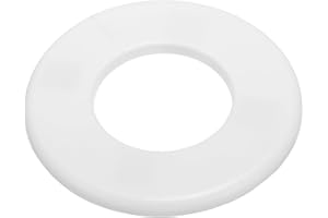 PATIKIL Plaque d'Écussons Auto-Adhésive Ronde 2.52"/64mm, Couverture Murale en ABS pour Tuyau d'Eau, Cache Mitigeur Douche Boucles Rosace Robinet Chauffage Plomberie, Blanc