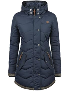 DESIRES Denise Damen Steppmantel lange Jacke gefüttert mit Stehkragen und abnehmbarer Kapuze aus hochwertiger...
