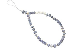 Zeayebsr 1 Stück grau Boho Anti-Lost Handy Kette Handy Strap Retro Neu Acryl Perlenkette Bunte Perlenkette Handy Charm Handy Halskette Handy Schmuck Anhänger Kette für Frauen.
