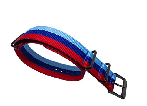 WRISTPUNK Nato Band - BMW M Design - Schwarz eloxiert - 22mm WRISTPUNK Nato Band - BMW M Design - Schwarz eloxiert - 22mm