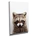 Produktbild Raccoon Color Portrait - Kunstdruck auf Leinwand (40x60 cm) zum Verschönern Ihrer Wohnung. Verschiedene Formate auf Echtholzrahmen. Höchste Qualität.