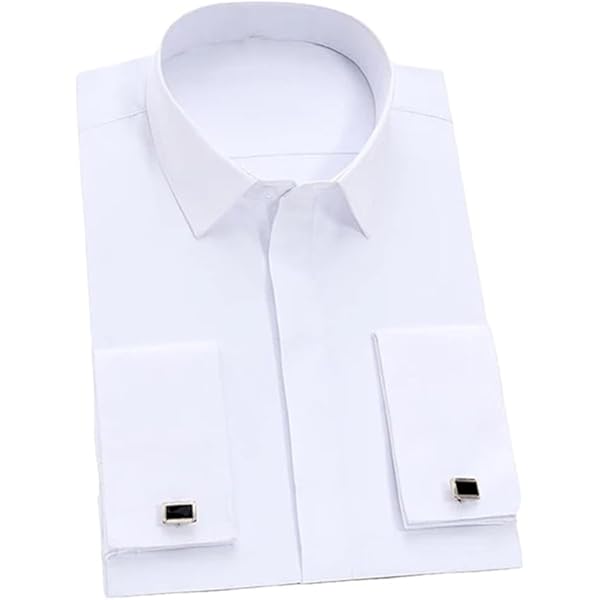 Seidensticker slim fit overhemd, dubbele manchet, wit