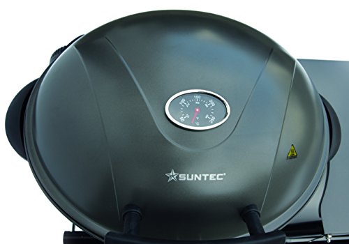SUNTEC elektrischer Standgrill BBQ-9493 [abnehmbare Haube mit Temperaturanzeige, Ablagetablett, 46×35 cm Grillplatte, Standfuß mit Rädern, max. 1600 Watt] - 6
