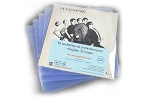 REAL BAGS POCHETTES pour vinyles en polypropylene, HAUT DE GAMME 120 microns, 50 unités (33 tours, 12") POUR ALBUM SIMPLE DOUBLE ET GATEFOLD