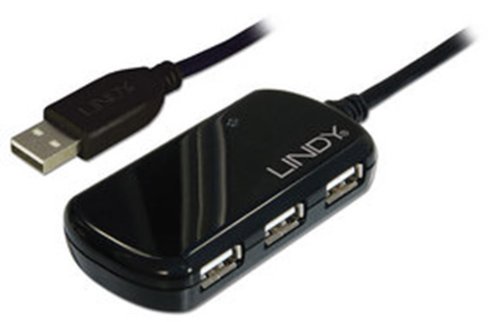 LINDY 42781 – USB 2.0 Aktiv-Verlängerung Pro 8m inklusive 4 Port USB-Hub