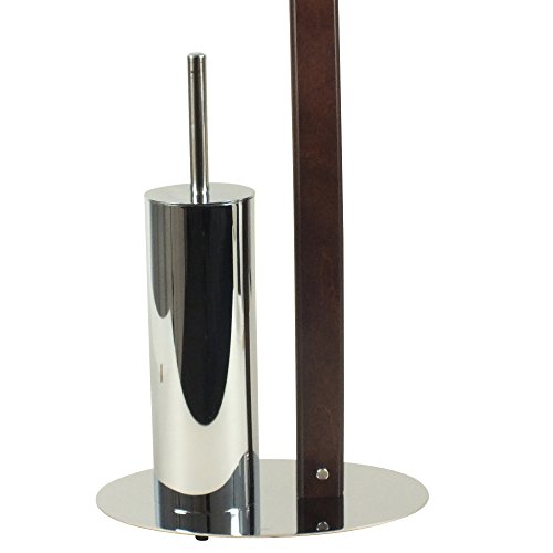 Kela 20813, WC-Bürstenbehälter und Papierhalterung, Toilettengarnitur, Holz/Edelstahl, Antares, 71cm, Walnuss - 3