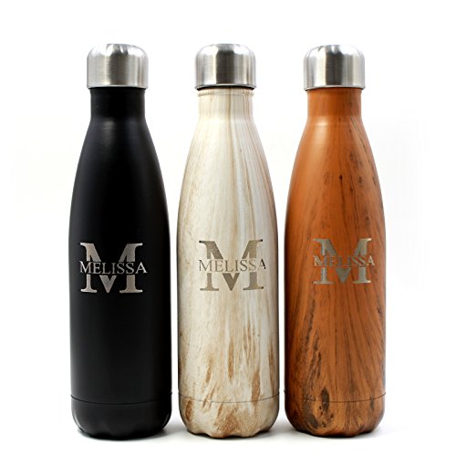 FunnyGuys, Borraccia in acciaio inossidabile con incisione, regalo per damigella d'onore, testimone dello sposo, migliori amici, regalo di compleanno, 500 ml, personalizzabile, Nero